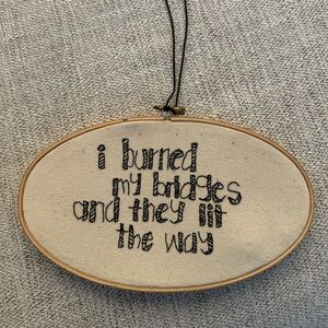 Embroidered Wall Hanging with Quote